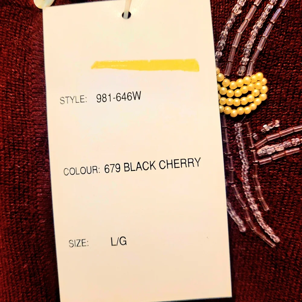 Free People Rich Maroon Vintage Inspired Beaded Cardigan - Picture 7 of 8